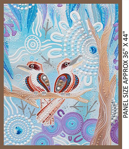 08 Kookaburra Dreaming Brown 36 Inch Panel Spirit of the Bush III (5018)