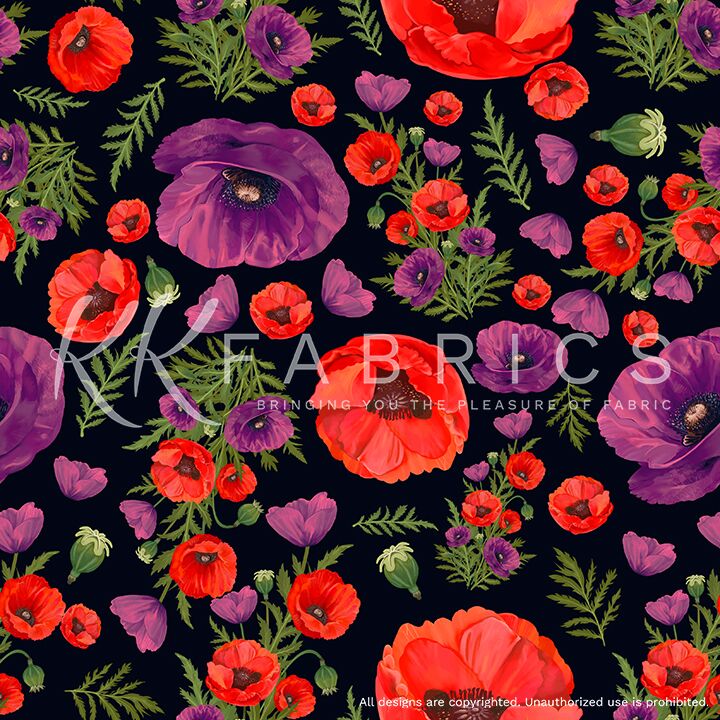 H Poppies Black Anzac Day (5108)
