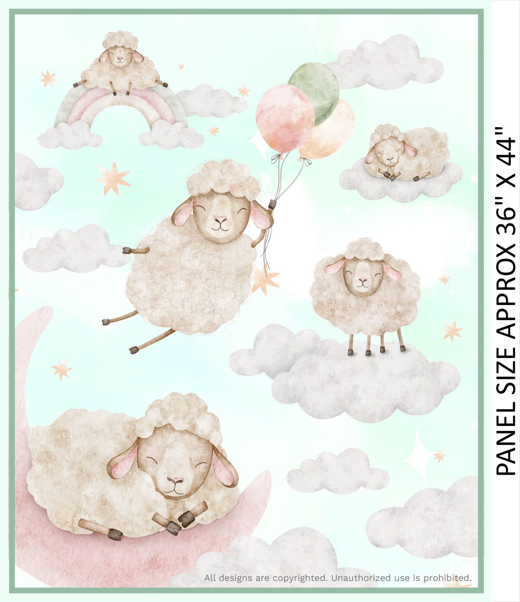 05 36 Inch Panel Mint Counting Cuddles (6012)