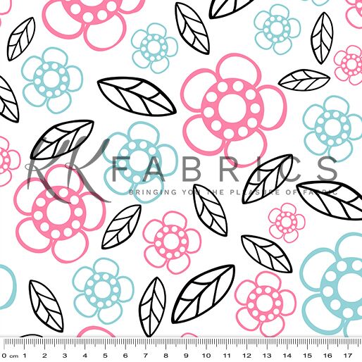19 Floral Leaves White Simply Shaped (6005)