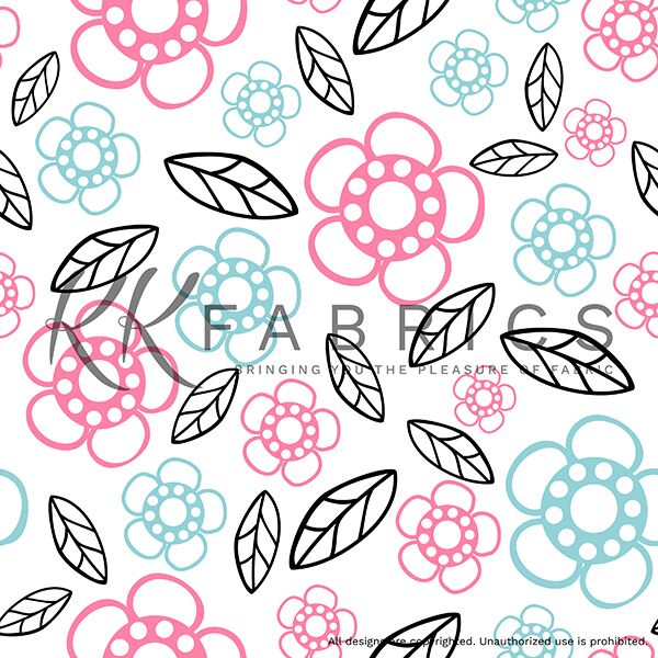 19 Floral Leaves White Simply Shaped (6005)