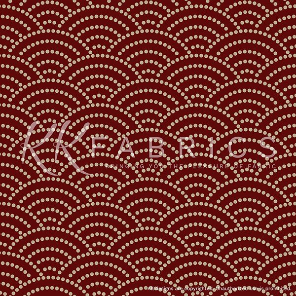 39 Seigaiha Maroon Beige Miyabi Collection (6014)