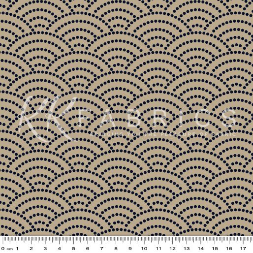 35 Seigaiha Beige Navy Miyabi Collection (6014) - Image 2