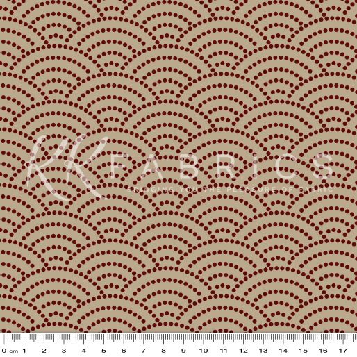 39 Seigaiha Beige Maroon Miyabi Collection (6014) - Image 2
