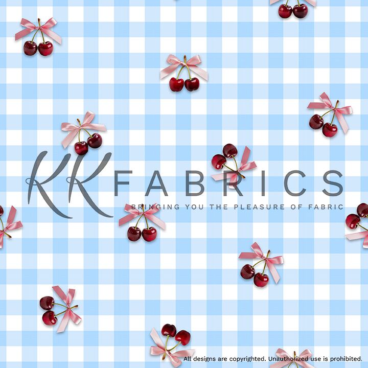 16 Cherry Check Blue Cherry Picnic (6047)