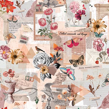 01 Paper Garden Peach WB Botanical Ephemera (6059W)