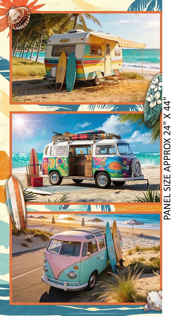 02 24'' Panel Seaside Camp Happy Campers (6071)