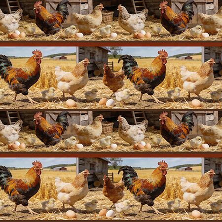 02 Roosting Rows Stripes Hen House (6073)
