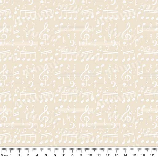 04C White on Cream Music Sheet Whisper Whites (6066)