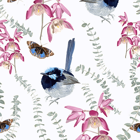 05 Superb Fairy Wren Fern & Feather (6057)