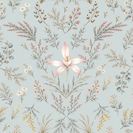 06 Botanical Duck Egg Quiet Flight Wide Backings (6070W)
