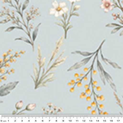 06 Botanical Duck Egg Quiet Flight Wide Backings (6070W)