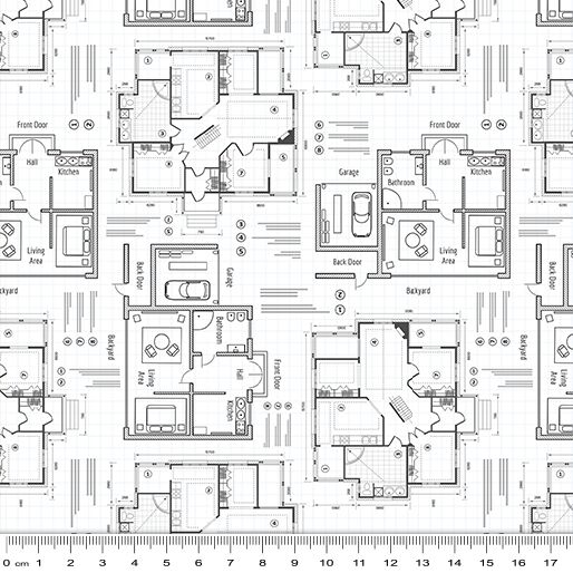 10 White Blueprint Plans Construction Crew (6082)