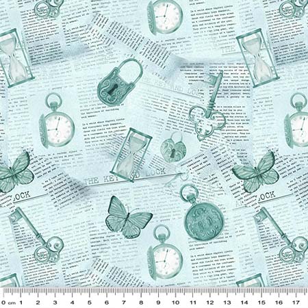 11 Treasure Finds Aqua Botanical Ephemera (6059)