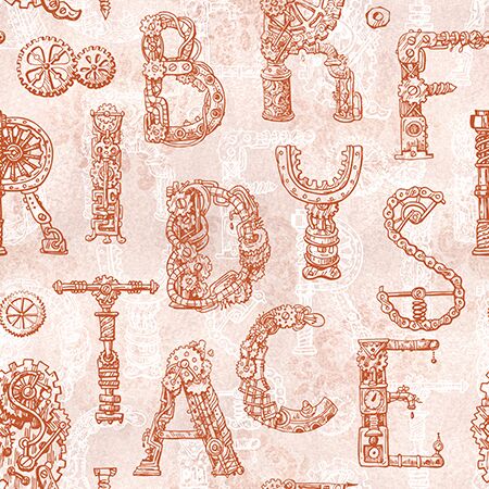 12 Letters Copper Clockwork Garden (6083)